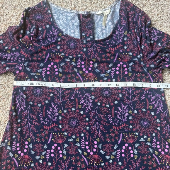 Matilda Jane Resolution Navy Floral Long Sleeve Jersey Trapeze Dress Size Large - Picture 9 of 12